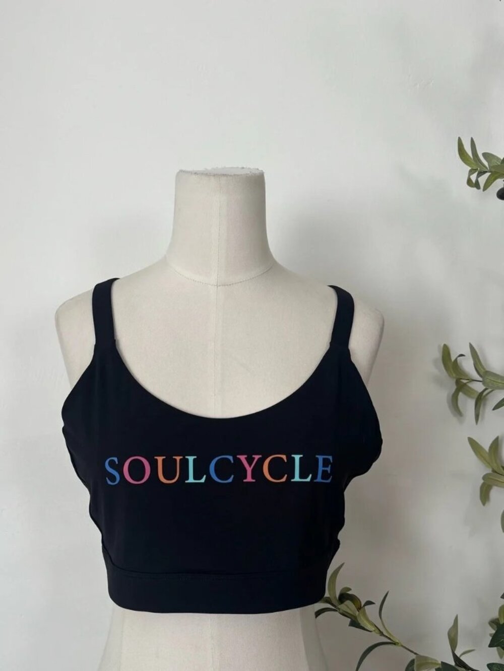 Soulcycle - Podium Bra Black with Colorful logo XL